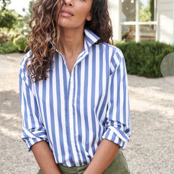 Frank & Eileen Dresses & Skirts - Frank & Eileen “Frank” Woven Button-Up – Slate Stripe